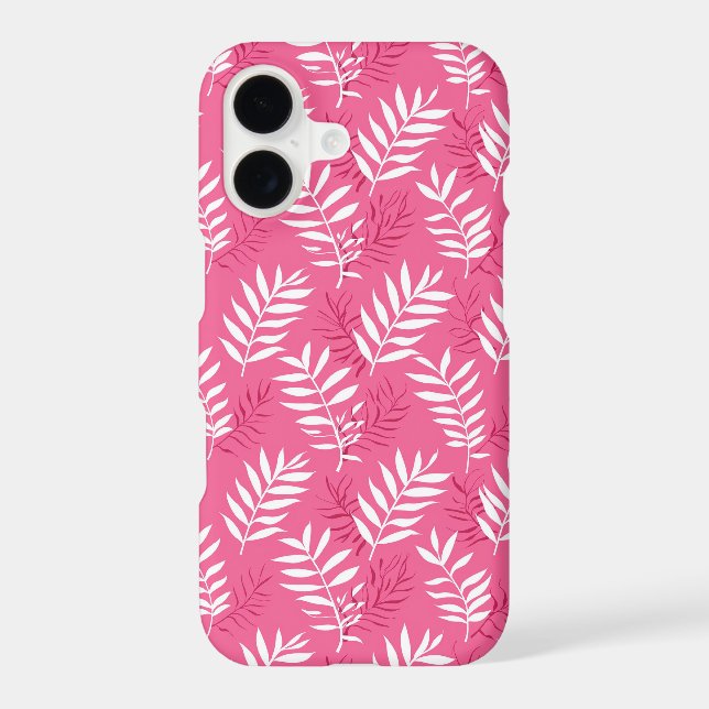 Cute pink Tropical beach leaf pattern  (Back)