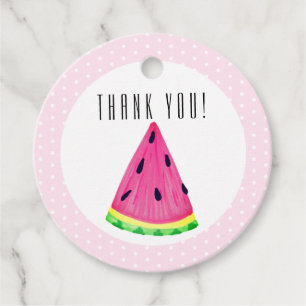 Cute Pink Tropical Watermelon Thank you Favour Tag
