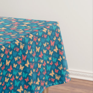 Cute pink turquoise contemporary butterfly purple tablecloth