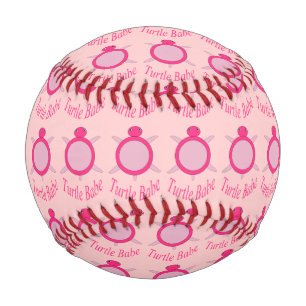 Cute Pink Turtle Babe Baseball