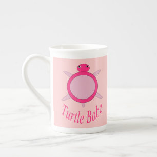 Cute Pink Turtle Babe Bone China Mug