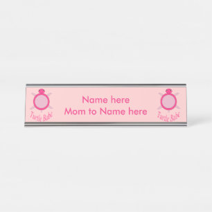 Cute Pink Turtle Babe Custom Desk Sign