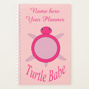 Cute Pink Turtle Babe Custom Planner