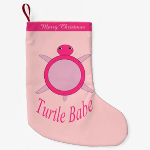 Cute Pink Turtle Babe Custom Stocking