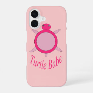 Cute Pink Turtle Babe iPhone 16 Case