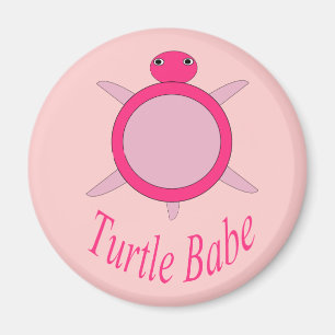 Cute Pink Turtle Babe Magnet