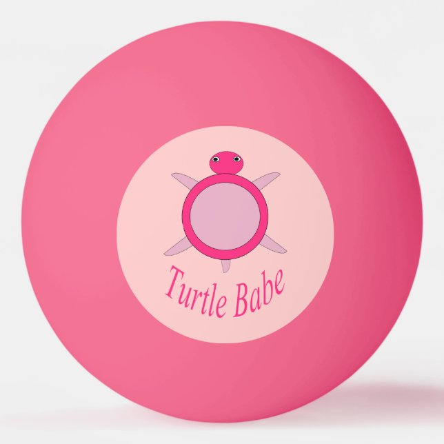 Cute Pink Turtle Babe Ping Pong Ball (Front)