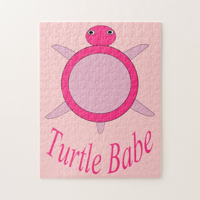 Cute Pink Turtle Babe Puzzle (Vertical)