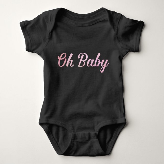 Cute Pink Tutu Brush Script Baby Bodysuit (Front)