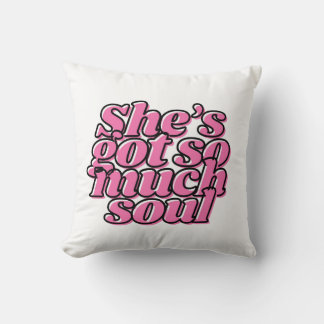 Cute Pink Typography Throw Pillow For Her