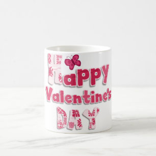 Cute Pink Typography Valentine's Day Mug