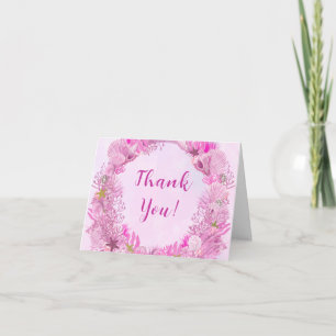 Cute Pink Under the Sea Girl Baby Shower Thank You Card