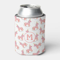 Cute Pink Unicorn and Stars Pattern | Monogrammed