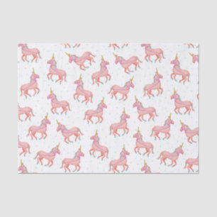 Cute Pink Unicorn Baby Shower Pattern Tissue Paper