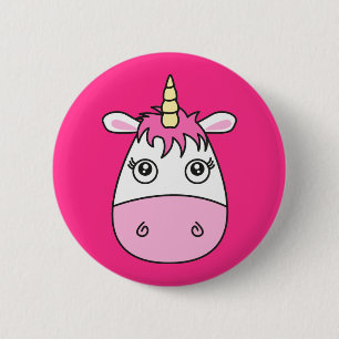 Cute Pink Unicorn Badge Pin Button
