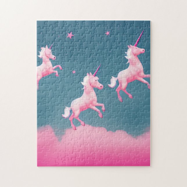 Cute Pink Unicorn Dreams Jigsaw Puzzle (Vertical)