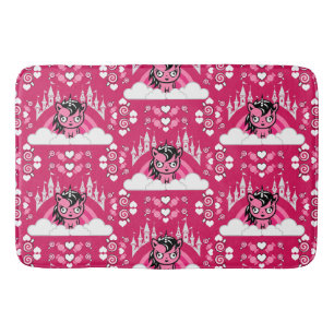 Cute Pink Unicorn Land And Castle Bath Mat