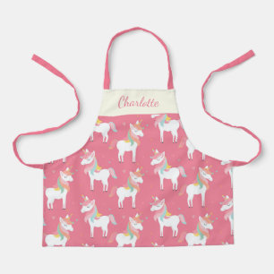 Cute Pink Unicorn Pattern Personalised Apron