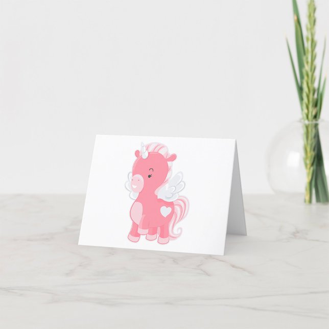 Cute Pink Unicorn Thank You Card (Creator Uploaded)