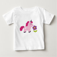 Cute Pink Unicorn with a Flower