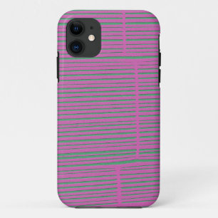 Cute Pink Unique Modern Stripe Pattern iPhone 11 Case