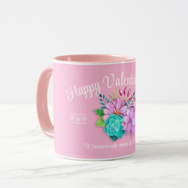 cute pink valentine mug (Front Left)