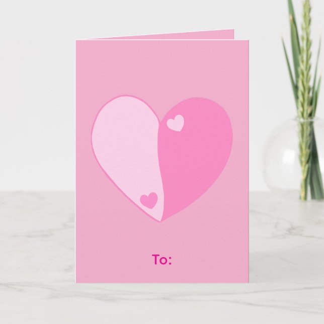 Cute pink Valentine's day  Card (Front)