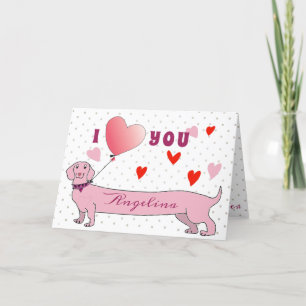Cute Pink Valentine's Day Holiday Card