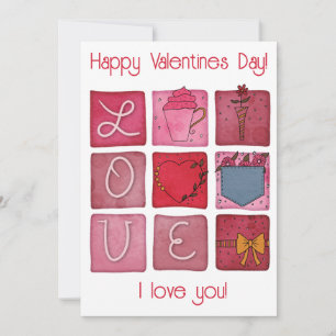 Cute Pink Valentines Day Holiday Card