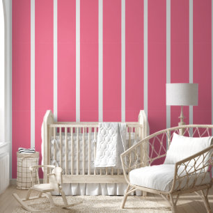 Cute Pink Vertical Striped Pattern Wallpaper