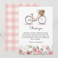 Cute Pink Vintage Bicycle Girl Baby Shower