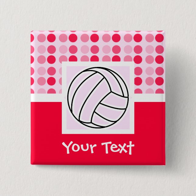 Cute Pink Volleyball 15 Cm Square Badge (Front)