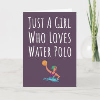 Cute Pink Water Polo Cards For Baby Girls