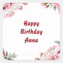 Cute Pink Watercolor Elegant Flowers For Her