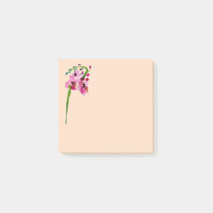 Cute pink watercolor flower stationery post-it notes