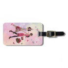 Cute Pink Watercolor Girl Paris Eiffel Tower