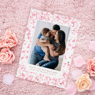 Cute Pink Watercolor Love Hearts Valentine's Day