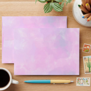 Cute pink watercolor modern print inside and out  envelope