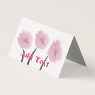Cute Pink Watercolor Peony Floral Flowers Card