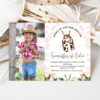 Cute Pink Western First Rodeo 1st Birthday
