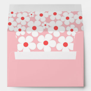 Cute Pink Whimsical Boho Floral Engagement Envelope