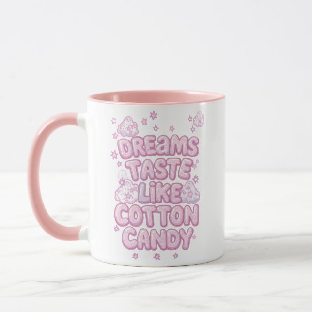 Cute Pink Whimsical Dreamer Typography Mug (Left)