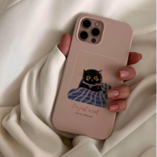 Cute Pink Whimsical of Pet Cat iPhone 13 Case