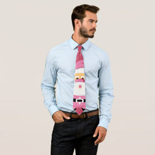 Cute pink whimsical Santa Claus Christmas holiday Tie