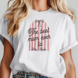 Cute Pink & White Arch Best Mum Ever Baby Name Tri-Blend Shirt