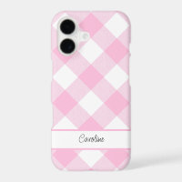 Cute Pink White Gingham Plaid Pattern
