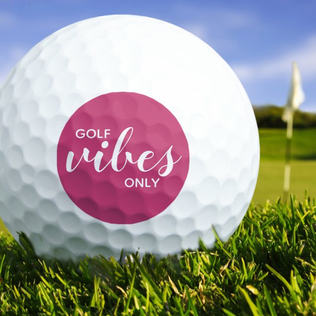 Cute Pink White Golf Vibes Only Golfing Golfer Golf Balls (Cute Pink White Golf Vibes Only Golfing Golfer Golf Balls)