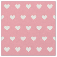 Cute Pink White Hearts Dot Pattern 