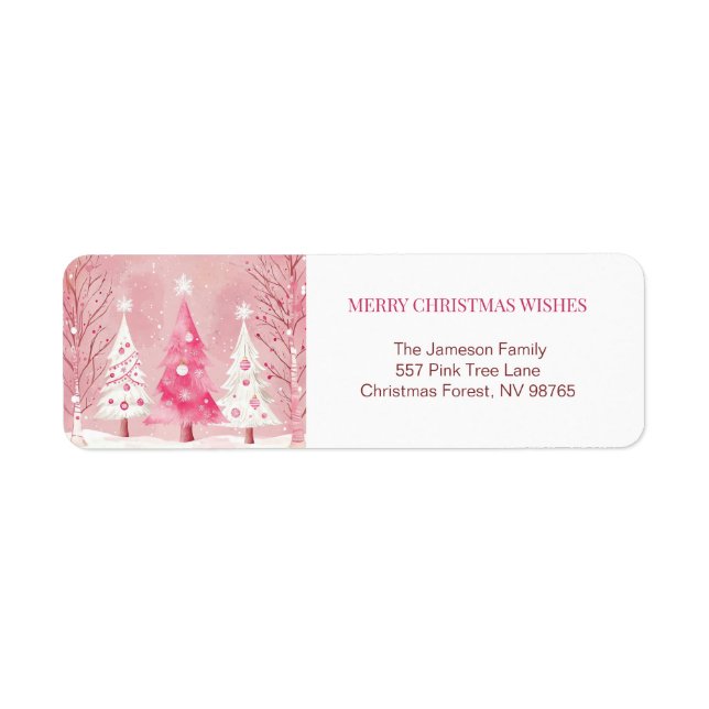 Cute Pink White Retro Christmas  (Front)