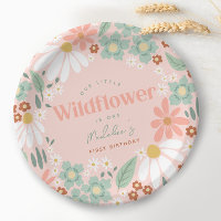Cute Pink Wildflower Daisy Kids First Birthday